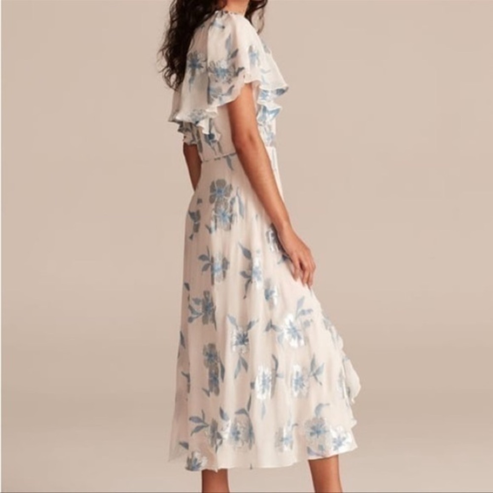 Rebecca Taylor Metallic Fleur Wrap Dress